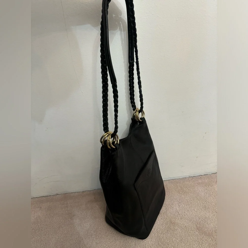 Vintage black leather bag - Picture 8 of 10